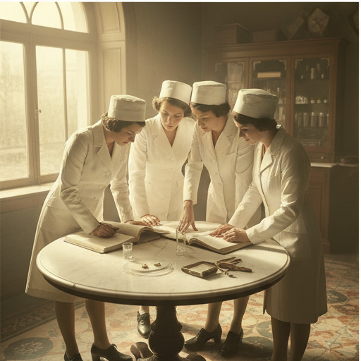 A small group of apprentices and mentors at work in the academy studio.